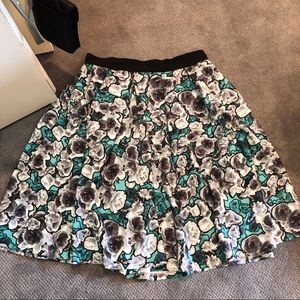 ELOQUII Floral Graphic Midi Skirt